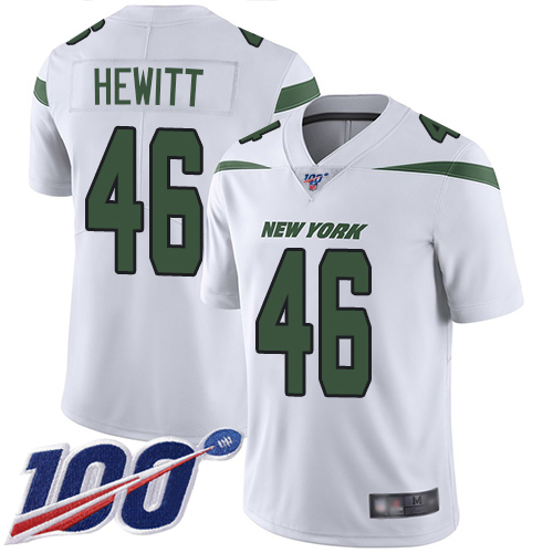 New York Jets Limited White Men Neville Hewitt Road Jersey NFL Football 46 100th Season Vapor Untouchable